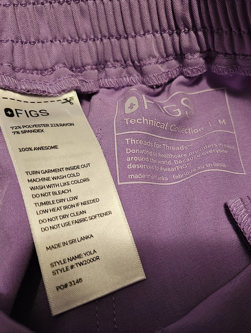 Figs Women's Lavender Dew Scrub Pants Medium Catarina Medium Yola - Picture 3 of 3